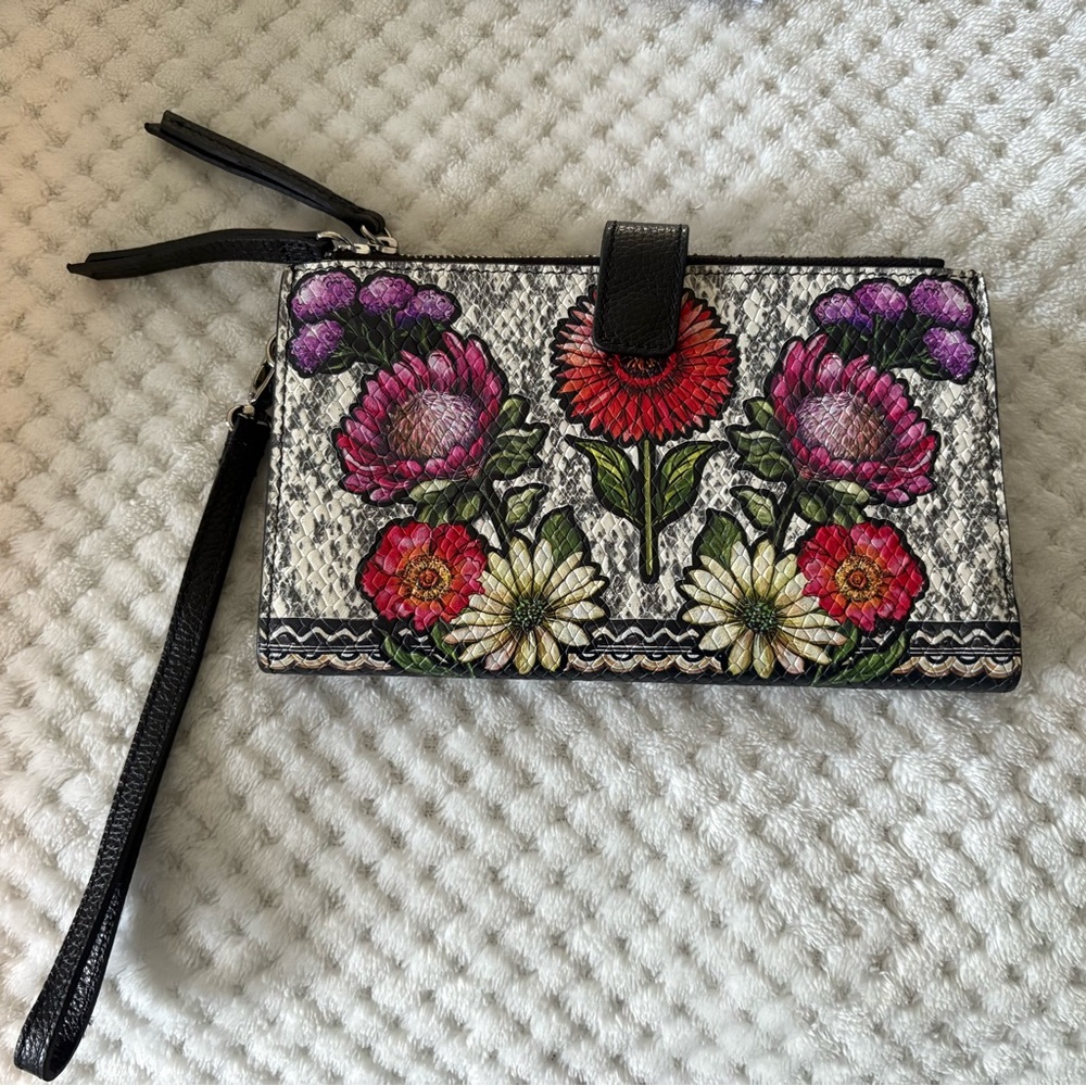 Brighton Floral Clutch with Black Strap